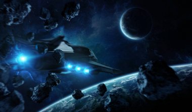 Uzak bir gezegende sistemi ile exoplanets 3d render elem alanda