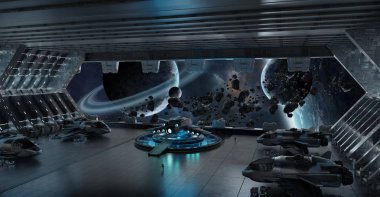 İniş pisti uzay İçişleri 3d render unsurları bu i