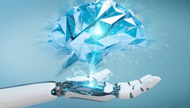 Beyaz insansı hanid yapay zeka 3d renderi oluşturma