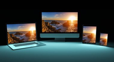 Modern dijital gümüş teknik cihaz 3d render