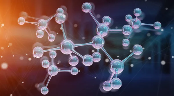 Estructura de molécula digital moderna Renderizado 3D —  Fotos de Stock