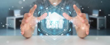 Aile Bakımı sigorta başvuru 3B oluşturmayı kullanarak iş adamı