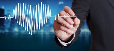 İşadamı çizim el yazması proje sunumu