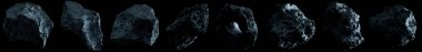 Karanlık rock asteroit paketi 3d render