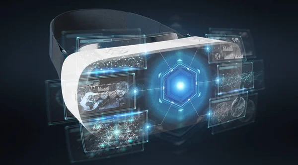 Virtuell verklighet glasögon teknik illustration 3d-rendering — Stockfoto