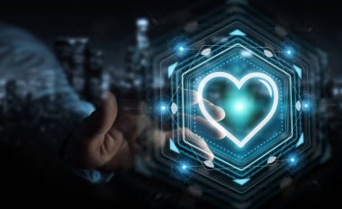 Online 3d parçalamak aşk bulmak için tanışma uygulama kullanarak iş adamı