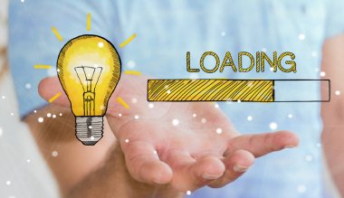 Holding ve yükleme kroki dokunmadan işadamı