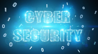 Siber Güvenlik metin hologram 3d render