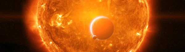 Exploderande nära planeten jorden 3d rendering element av detta im — Stockfoto