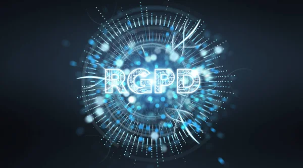 Gdpr cyfrowy interfejs 3d renderowania — Zdjęcie stockowe