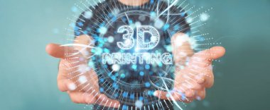3D baskı dijital hologram 3B oluşturmayı kullanarak iş adamı