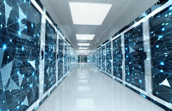 Réseau de connexion dans les serveurs systèmes de stockage de salle de datacenter 3 — Photo