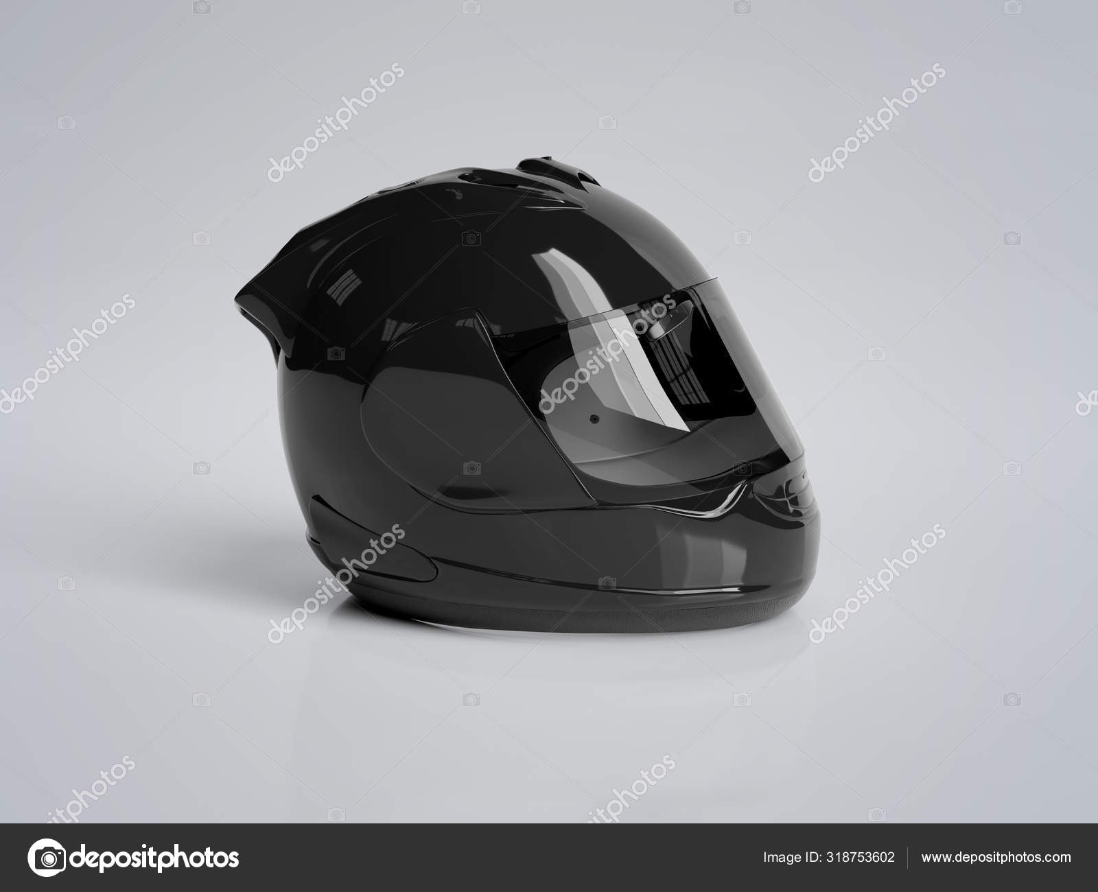 Download Black Motorcycle Helmet Isolated On Grey Mockup 3d Rendering Stock Photo Image By C Sdecoret 318753602