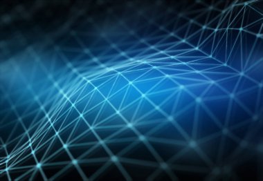 Koyu arka plan 3d render dijital ağ bağlantısında soyut