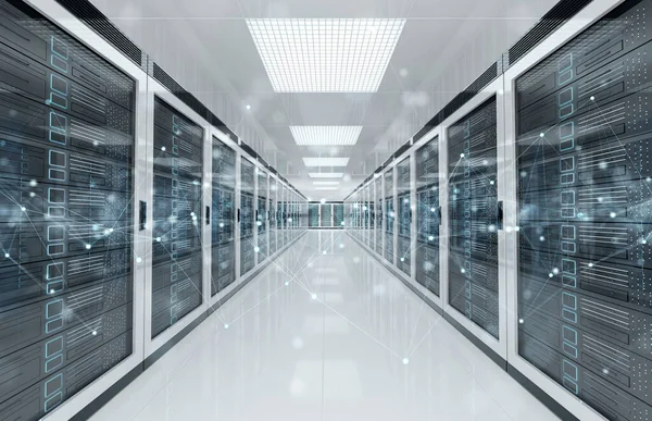 Соединение сети в серверах дата-центра комнатные системы хранения данных 3 — стоковое фото