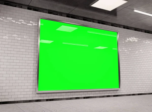 수평 지하 광고판 프레임 모형 3D 렌더링 — 스톡 사진