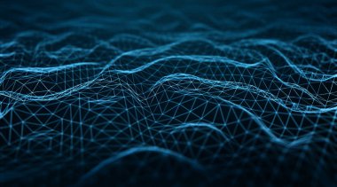 Koyu arka plan 3d render dijital ağ bağlantısında soyut