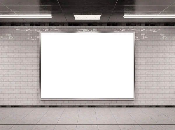 Horizontal underground billboard frame Mockup 3D rendering