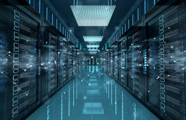 Verbindings netwerk in servers datacenter ruimte opslagsystemen 3 — Stockfoto