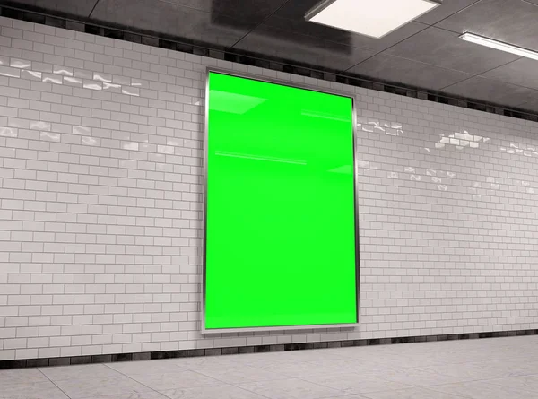 수직 지하 광고판 프레임 모형 3D 렌더링 — 스톡 사진