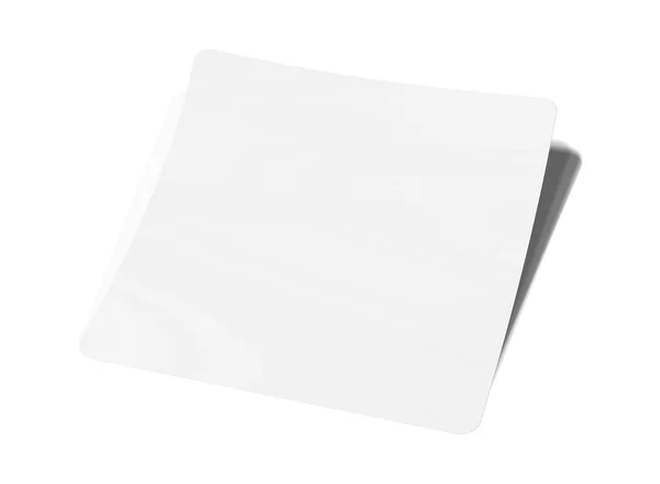 Τετράγωνο σχήμα αυτοκόλλητα αυτοκόλλητο απομονώνεται σε λευκό 3D απόδοση — Φωτογραφία Αρχείου