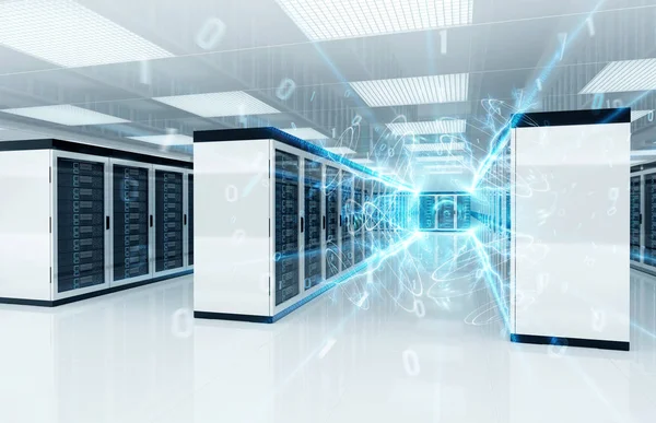 서버 데이터 센터 룸 스토리지 시스템의 연결 네트워크 3 — 스톡 사진