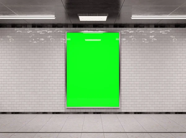 Cadre vertical souterrain panneau d'affichage Mockup rendu 3D — Photo