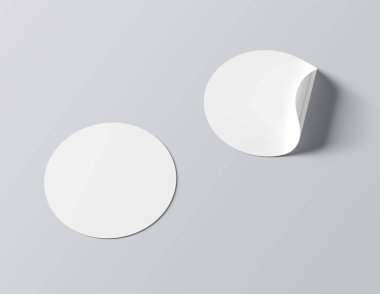 Gri arkaplan 3d oluşturma üzerinde izole edilmiş dairesel etiket modeli