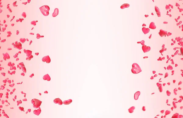 Rosso cadendo cuori San Valentino sfondo — Foto Stock