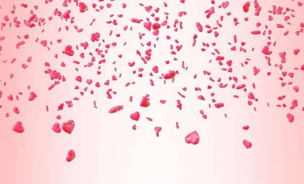 Червоні падаючі серця День Святого Валентина фон — стокове фото