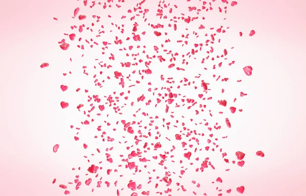 Red falling hearts Valentine day background — 스톡 사진