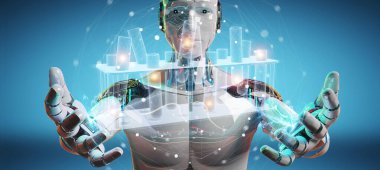 Robot tutma ve holografik tüplere dokunma projeksiyonu 