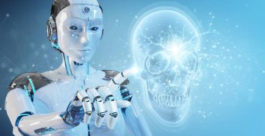 Dijital x-ray kafatası holografik tarama projeksiyonu kullanan robot 3d