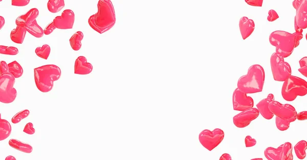 Red falling hearts Valentine day background — 스톡 사진