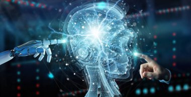 Sayborg el dijital yapay zeka holografik halkla ilişkiler kullanıyor.