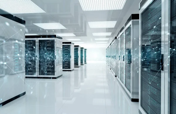 Connection network in servers data center room storage systems 3 — Stock Photo, Image