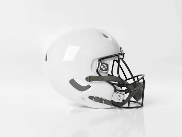 Capacete de futebol americano branco isolado em branco mockup 3D rende — Fotografia de Stock