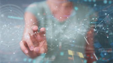 Nokta ve l ile kayan dijital ağ bağlantıları kullanarak Kadın