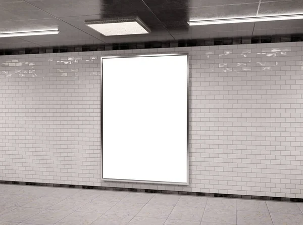 Vertical underground billboard frame Mockup 3D rendering — Stock Photo, Image