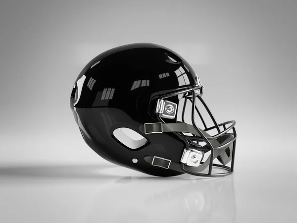 Casque Football Noir Américain Isolé Sur Fond Blanc Maquette Rendu — Photo