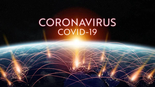 Coronavirus Covid Pandemic Spreading World Countries Infecting Population Rendering Elements — Stock Photo, Image