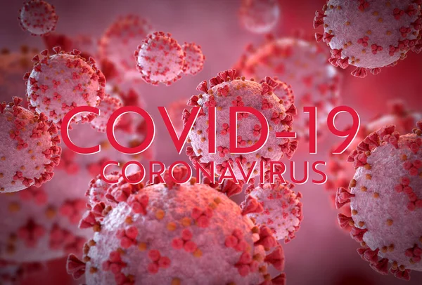 3D rendering of the coronavirus on a microscopic level. Microscope close-up of the covid-19 disease. 2019-nCoV spreading in body cell