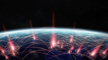 Coronavirus Covid-19 salgını ülkeler arasında yayılıyor ve NASA tarafından desteklenen bu görüntünün 3 boyutlu bileşenlerini nüfusa bulaştırıyor.