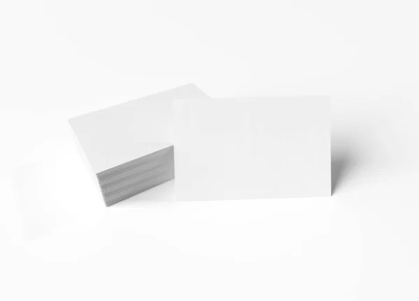 Stack White Business Cards Mockup Isolated White Background Rendering — Stock Photo, Image