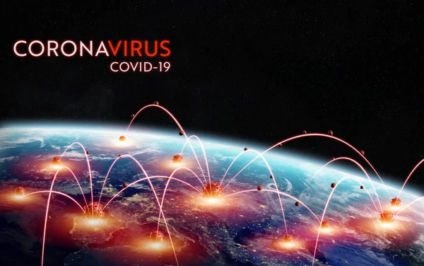 Coronavirus Covid Pandemia Que Propaga Europa Entre Países Infecta Población —  Fotos de Stock