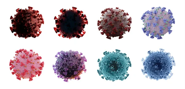 Weergave Van Het Coronavirus Een Microscopisch Niveau Geïsoleerd Witte Achtergrond — Stockfoto
