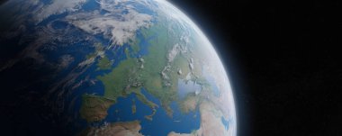 Mavi gezegen ile onun atmosfer Europe Kıta alanda dünya görünümünü Nasa tarafından döşenmiş bu görüntü 3d işleme öğeleri