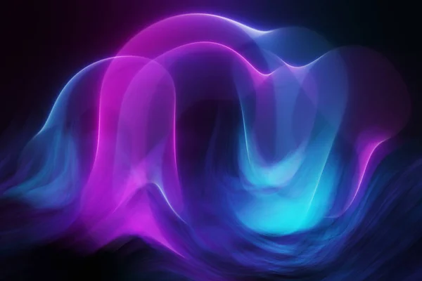 青とピンクの抽象的な煙の背景とぼやけた動き効果3Dレンダリング — ストック写真