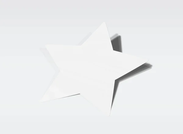 Star Formade Klistermärke Mockup Isolerad Vit Bakgrund Rendering — Stockfoto