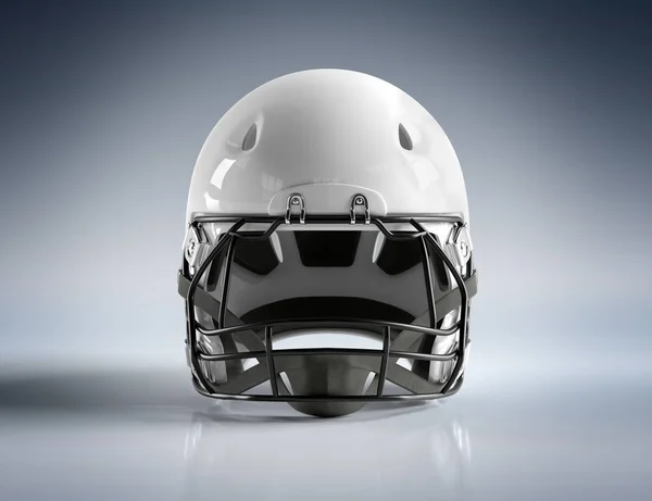 Witte American Football Helm Geïsoleerd Grijze Achtergrond Mockup Rendering — Stockfoto